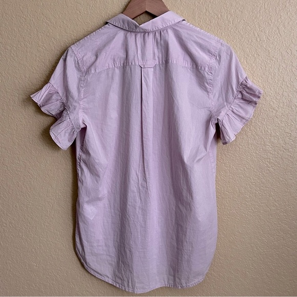 J. Crew Classic Short Sleeve Button Down Cotton Top - Picture 3 of 7